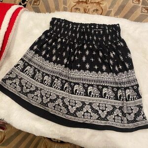 Boho elastic waist mini skirt